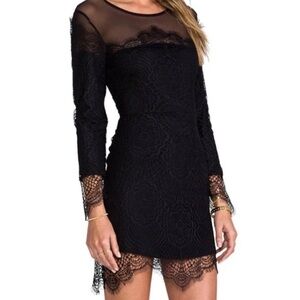 For love and lemons Grace loves lace black mini dress, small